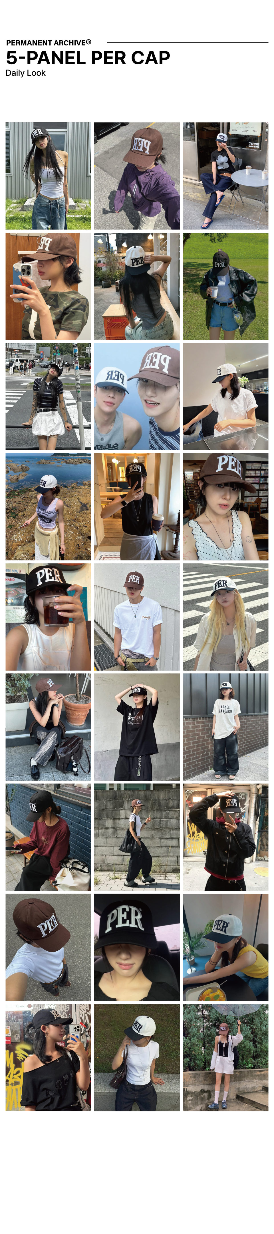 permanentarchive 퍼머넌트 아카이브(permanentarchive) 5-PANEL PER CAP BLACK 이미지 5