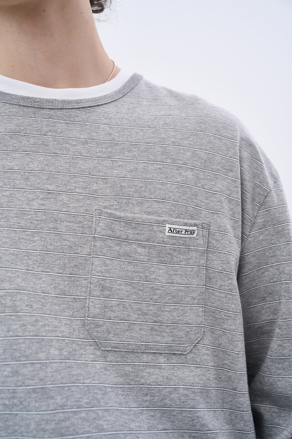 エデン ストライプ ロング スリーブ Tシャツ グレー 画像 3