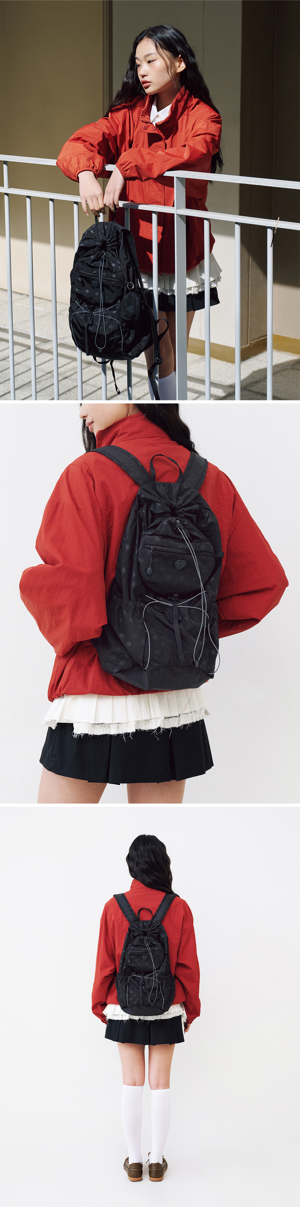 FENNEC 페넥(FENNEC) AIRY POCKET BACKPACK - DOT BLACK 이미지 12
