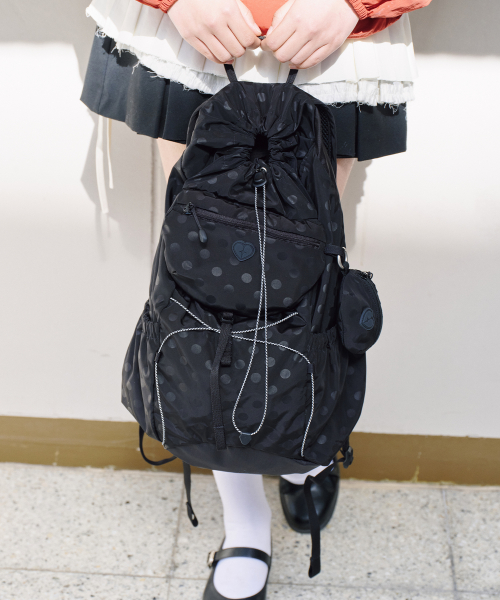 AIRY POCKET BACKPACK - DOT BLACK