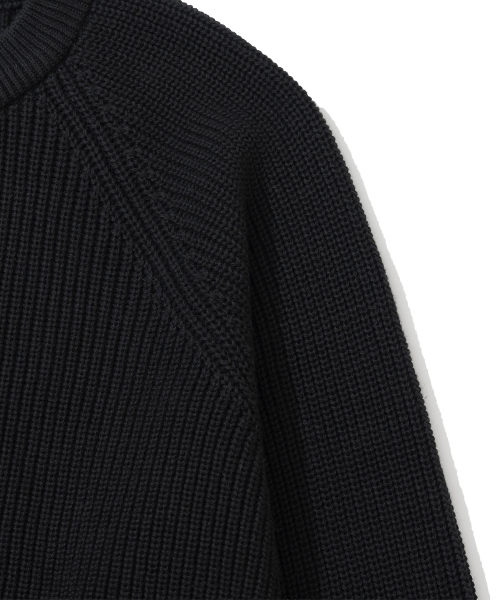 ニティド コットンワッフル ラウンドネック カーディガン BLACK 画像 4