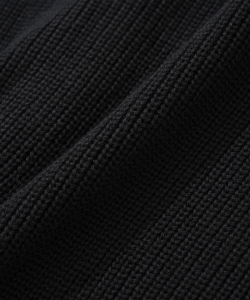 ニティド コットンワッフル ラウンドネック カーディガン BLACK 画像 7