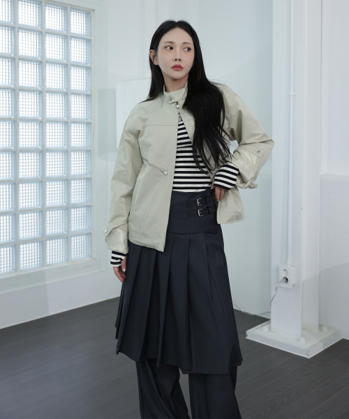 ストライプ サイド アンバル ワンオフショルダー ボーダー Tシャツ 画像 3