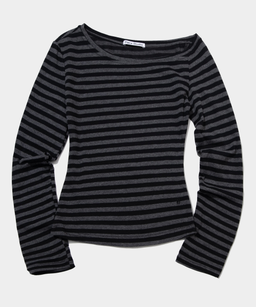 ストライプ サイド アンバル ワンオフショルダー ボーダー Tシャツ 画像 5