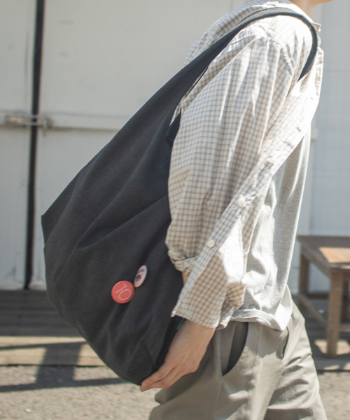 ヴィンテージ キャンバス ショッパーバッグ ブラック 이미지 2