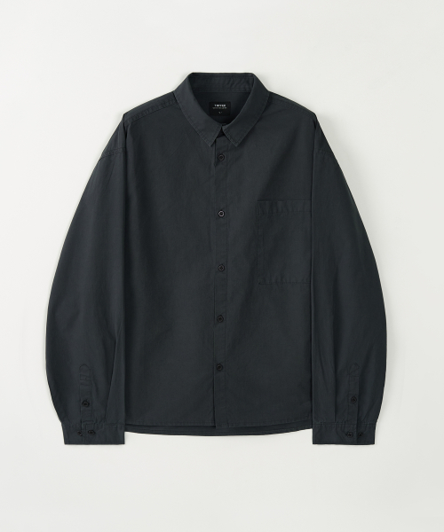 トピ クロップドシャツ ポケット付き NAVY レディース 半袖 カジュアル 画像 1