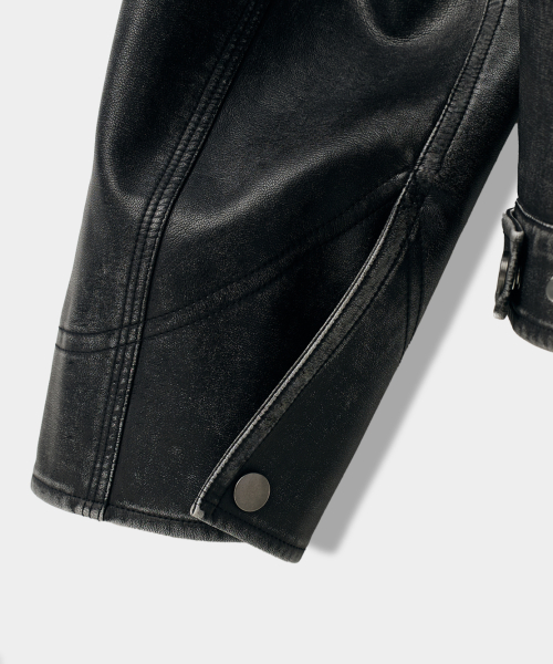 DIMITRI BLACK ディミトリブラック FAUX LEATHER デトロイト ワークジャケット ブラック 画像 10