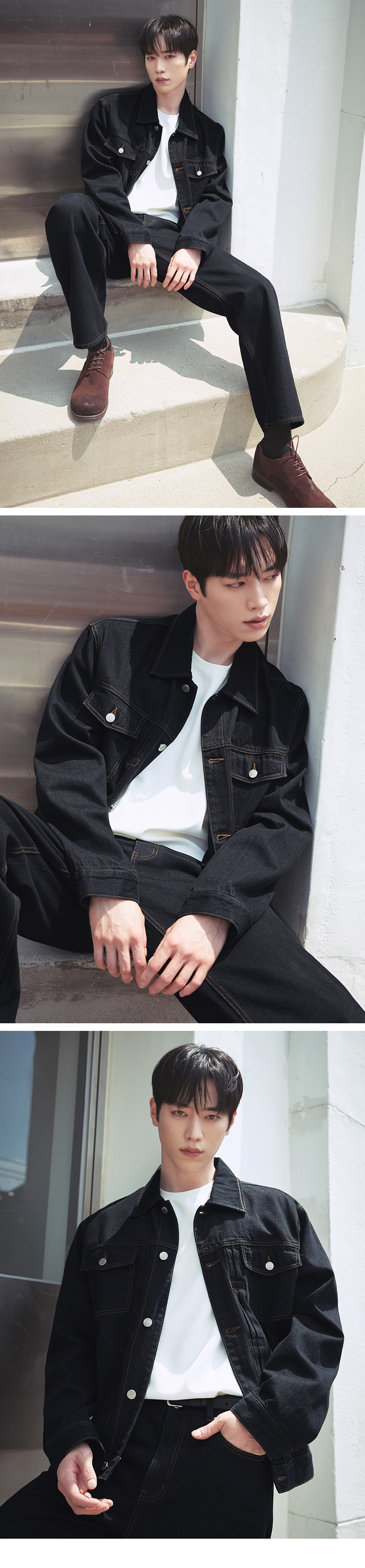 DRAW FIT ウォッシュ加工 リラックスデニム トラッカージャケット BLACK INDIGO 画像 8