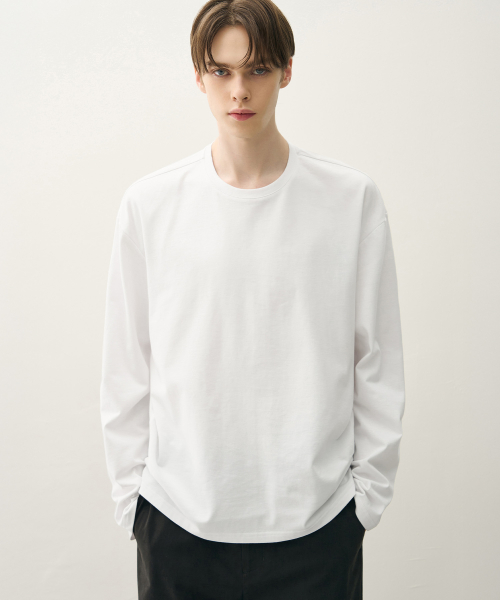 ドローフィット ヘイル コットン クロップ 長袖Tシャツ WHITE レディース ショート丈 ロンT 画像 1