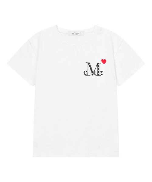 MUSENT ラブリッツ ミニハートロゴ ラウンドネック クロップ 半袖Tシャツ 2カラー 画像 6