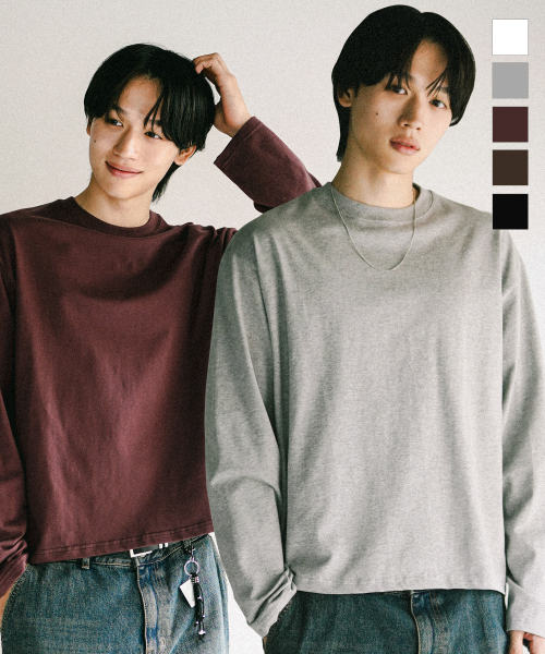 JEMUT クロップ丈 長袖Tシャツ 2枚セット レディース ロンT 画像 2