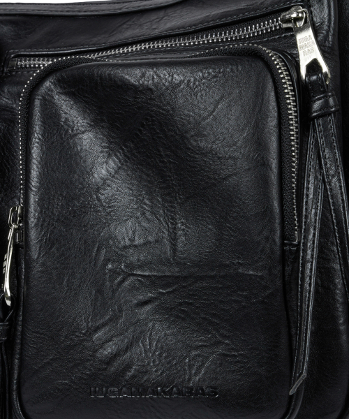 IUGAMAKARAS 이우가마카라스(IUGAMAKARAS) Multi Pocket Leather Bag (Black) 이미지 12