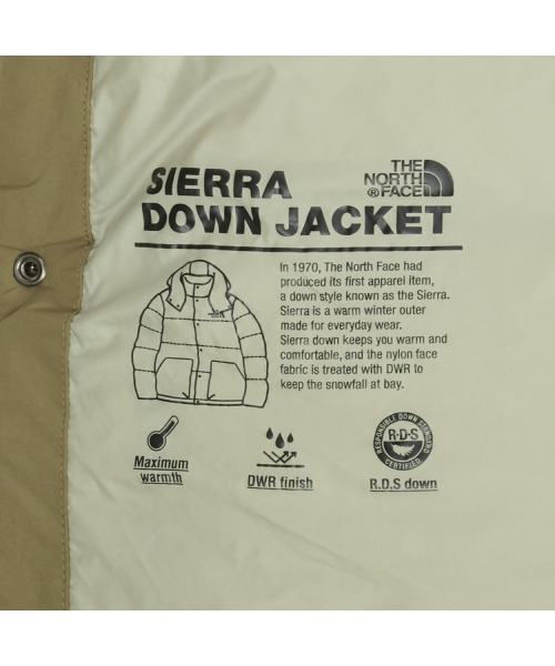 ノースフェイス シエラダウンジャケット NJ1DR60B RDS認証 DRIED HERB メンズ アウター 画像 9