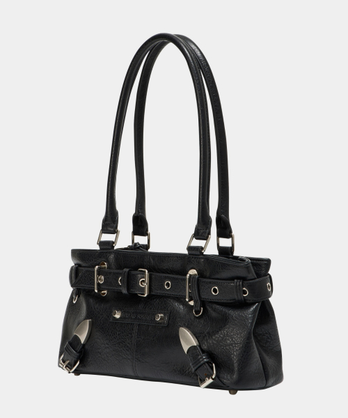 에트오소메(ETRE AU SOMMET) Belt Eyelet Strap Cross Mini Bag (Black) 이미지 2