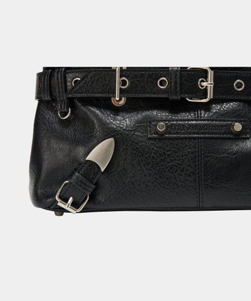 에트오소메(ETRE AU SOMMET) Belt Eyelet Strap Cross Mini Bag (Black) 이미지 8