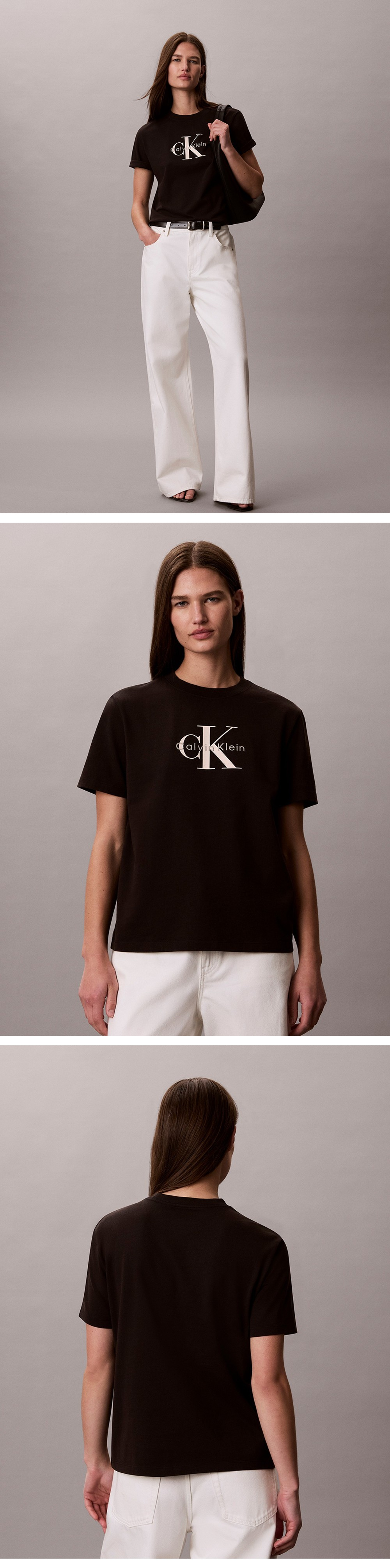 Calvin Klein Jeans レディース半袖Tシャツ アシッドウォッシュ ヒーローモノロゴ 47G825G UB1 画像 8