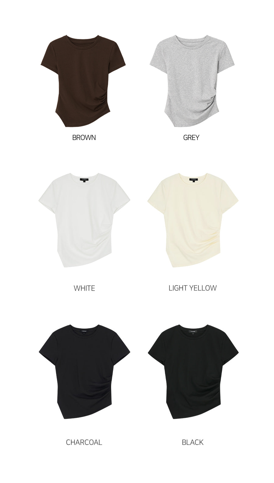 LOOKAST ZEZE アンバランスTシャツ 全6色 ユニークデザイン 半袖カットソー 画像 12
