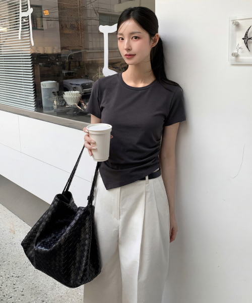 LOOKAST ZEZE アンバランスTシャツ 全6色 ユニークデザイン 半袖カットソー 画像 2