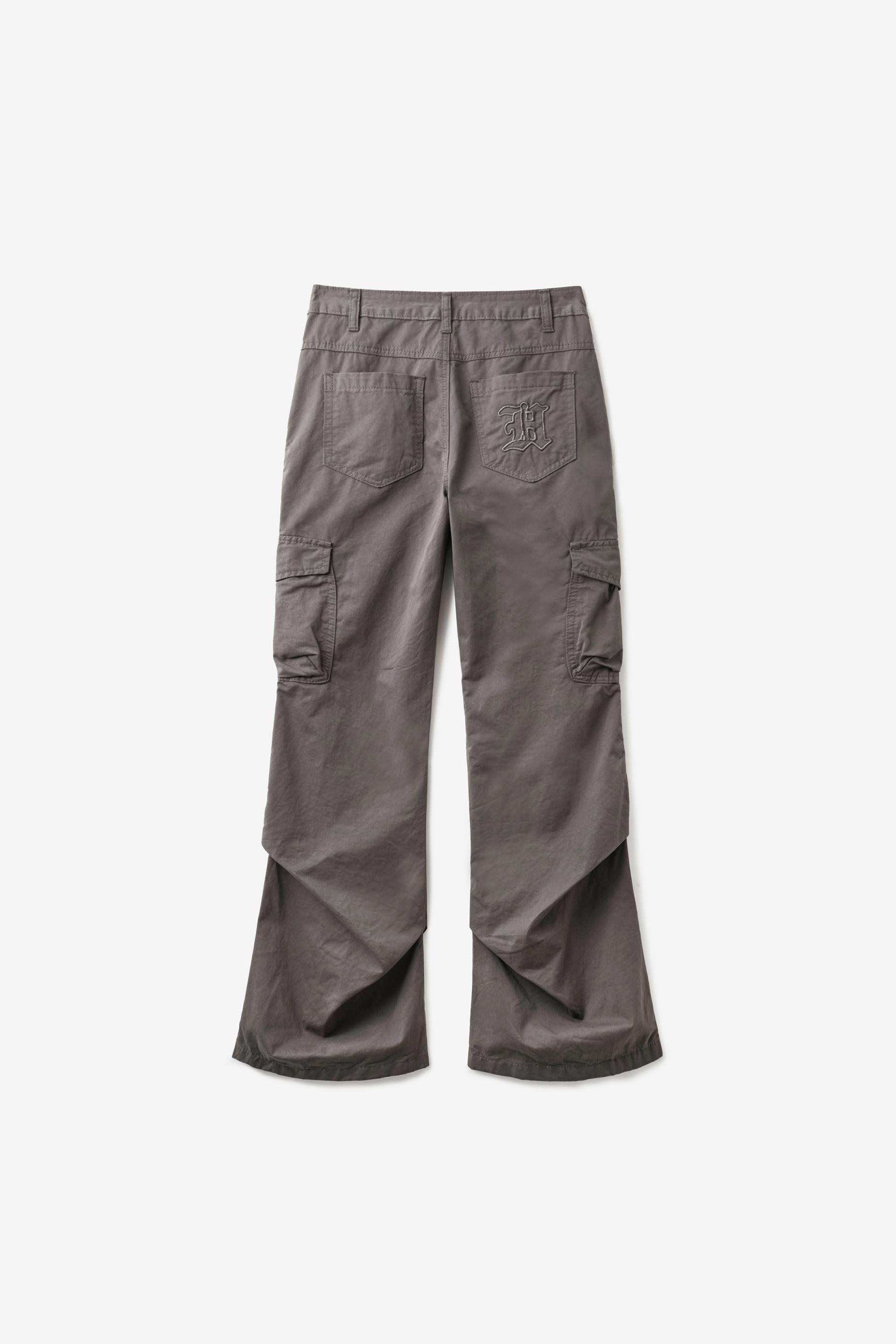 ヘレネパリス プリーツ ピグメント ブーツカット パンツ グレー 画像 8