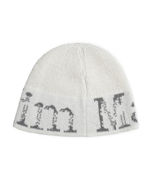 마뗑킴(MATIN KIM) CRACKED LOGO LIGHT BUCKET BEANIE IN IVORY 이미지 2