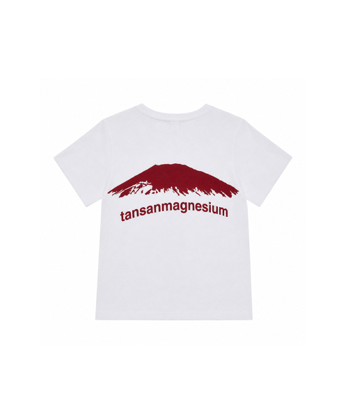 マウンテンTシャツ ホワイト/レッド 炭酸マグネシウム アウトドアグラフィックティー 画像 4