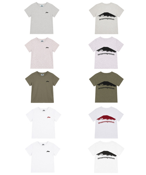 マウンテンTシャツ ホワイト/レッド 炭酸マグネシウム アウトドアグラフィックティー 画像 5