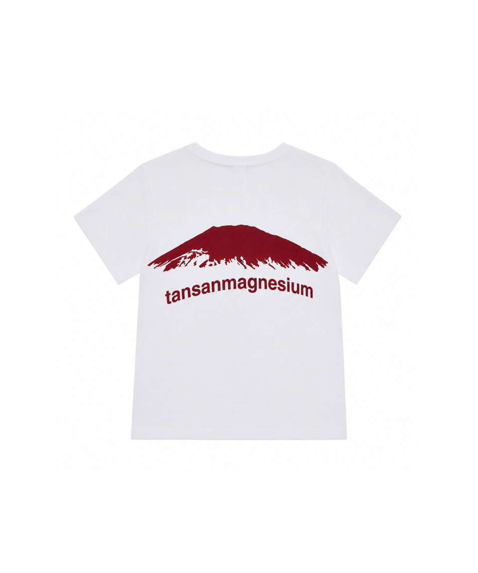 マウンテンTシャツ ホワイト/レッド 炭酸マグネシウム アウトドアグラフィックティー 画像 9