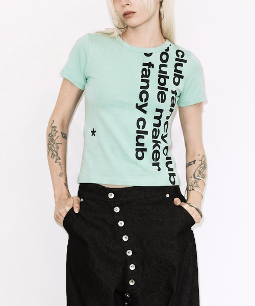 FANCY CLUB ベイウォッチ クロップTシャツ MINT F26QB103 レディース 半袖 カジュアル トップス 画像 5