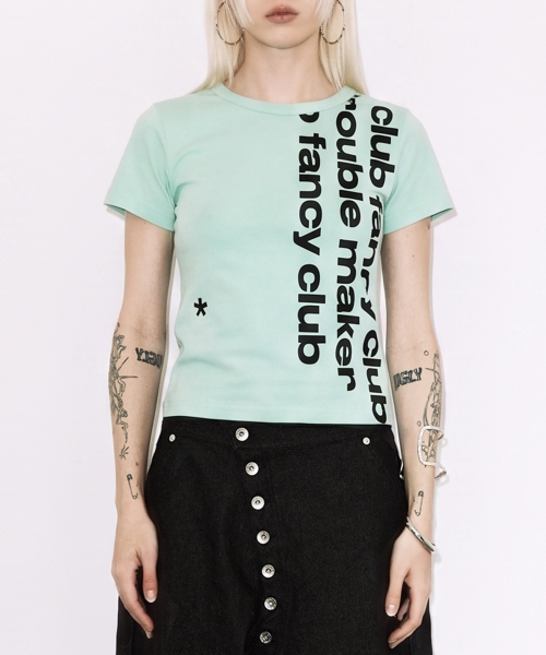FANCY CLUB ベイウォッチ クロップTシャツ MINT F26QB103 レディース 半袖 カジュアル トップス 画像 6
