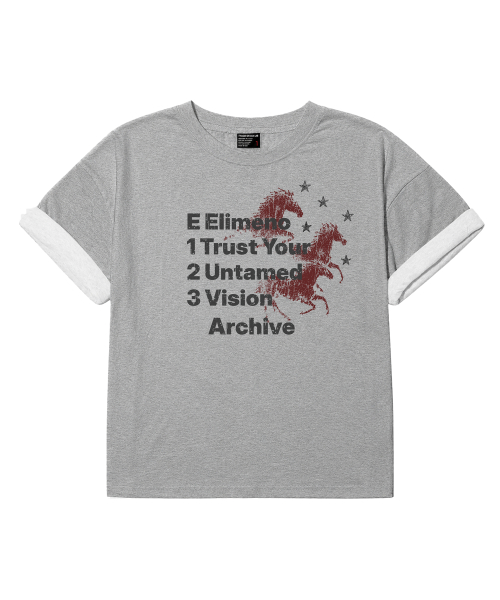 エリメノ スリーホールス ロールアップ クロップ 半袖Tシャツ 画像 1