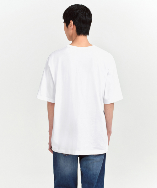 リラックスフィット クルーネック Tシャツ ホワイト 半袖 カットソー メンズ レディース 画像 4