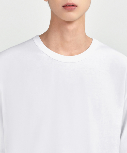 リラックスフィット クルーネック Tシャツ ホワイト 半袖 カットソー メンズ レディース 画像 5